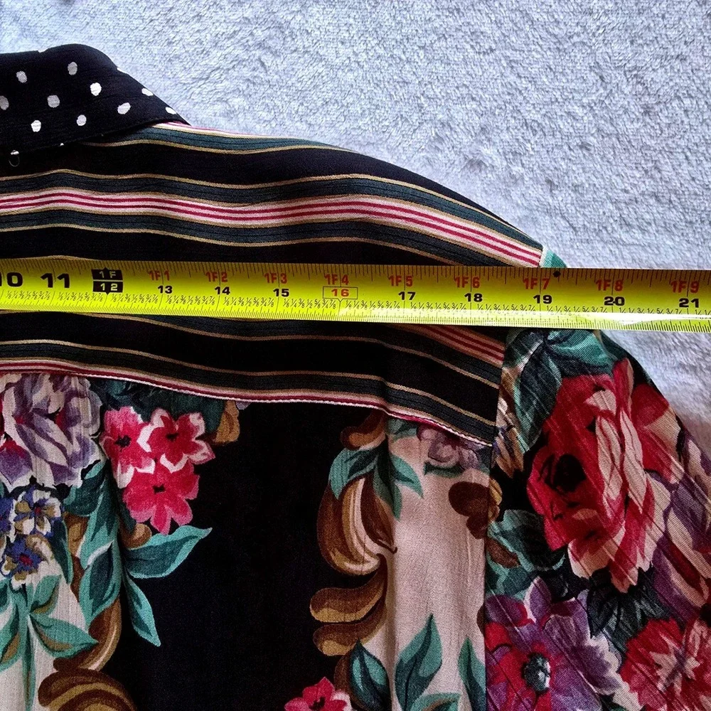 Gorgeous Vintage Carole Little Floral Mixed Print Set Blazer 10 Maxi Skirt 8 - Picture 14 of 16